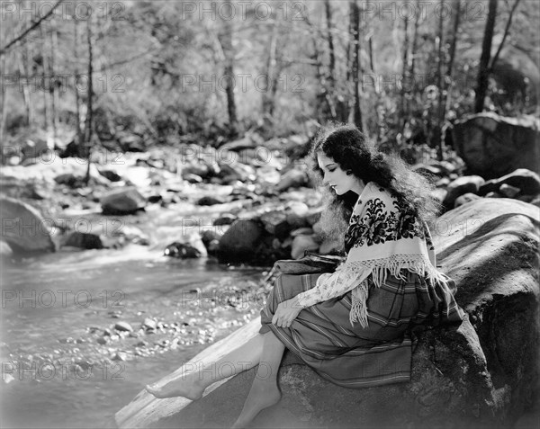 Mary Philbin, on-set of the Silent Film, "Surrender, 1927