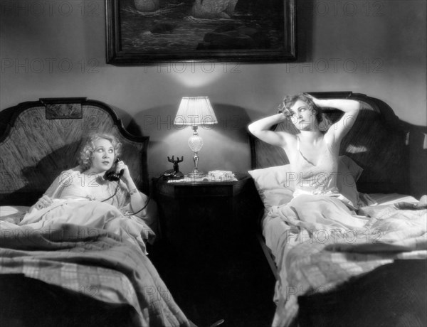 Lois Moran, Madge Evans, on-set of the Film, "West of Broadway", 1931