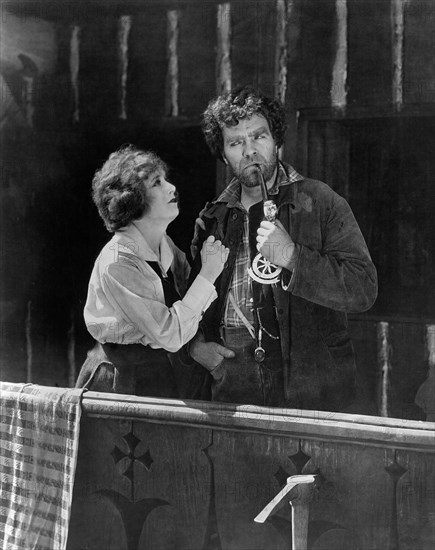 Francelia Billington, Gibson Gowland, on-set of the Silent Film, "Blind Husbands", 1919