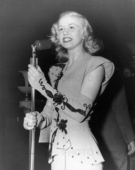 Doris Day, Singing into Microphone, circa 1939