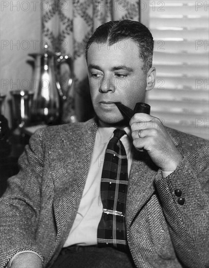 Walter Wanger (1894-1968), American Film Producer, Portrait Smoking Pipe, circa 1930's