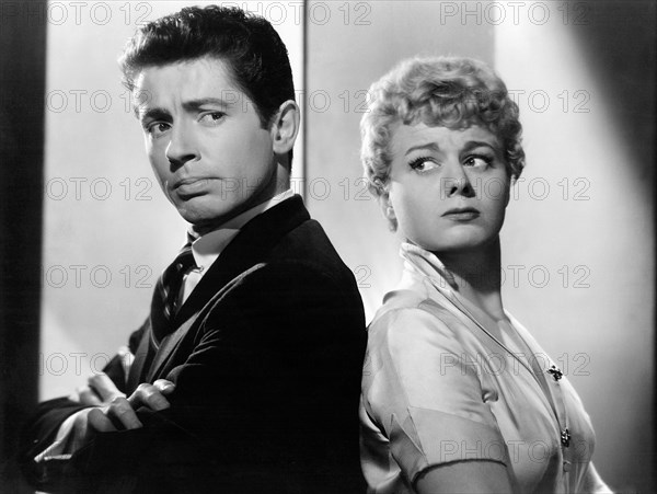 Farley Granger, Shelley Winters, on-set of the Film' "Behave Yourself", 1951