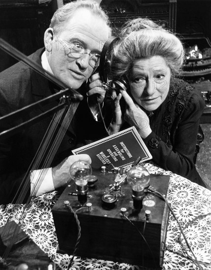 Gordon Jackson, Angela Baddeley, on-set of the British TV Series, "Upstairs, Downstairs", 1970's