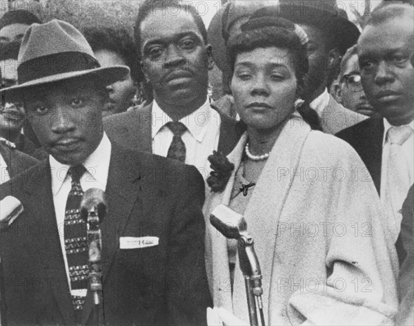 Martin Luther King, Jr. with Wife, Coretta, During Bus Boycott, Montgomery, Alabama, USA, March 1956