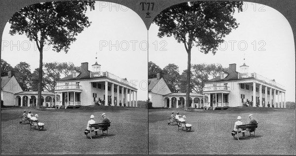 Home of George Washington, Mount Vernon, Virginia, USA, Stereo Card, circa 1900