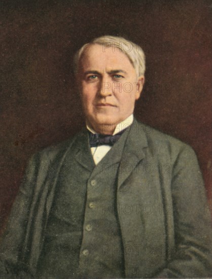 Thomas Alva Edison (1847-1931), American Inventor, Portrait, Postcard, circa, 1910's