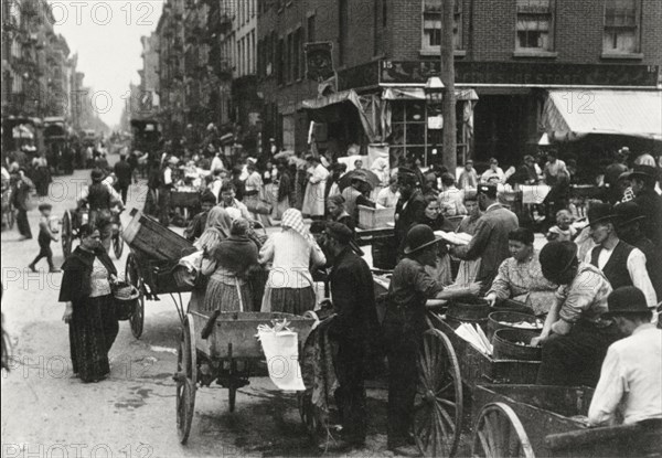 Crowd Scene, Hester Street, New York City, USA, 1898