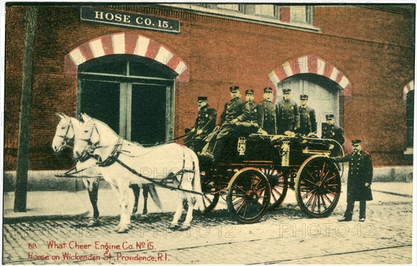 What Cheer Engine Co. No. 15, House on Wickenden St., Providence. Rhode Island, Postcard, circa 1902