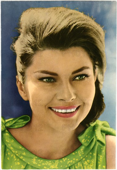 Princess Soraya of Iran (born Soraya Esfandiary-Bakhtiari, 1932-2001) Former Queen of Iran as Second Wife of Shah Mohammad Reza Pahlavi, Portrait as Actress, Postcard, circa 1965