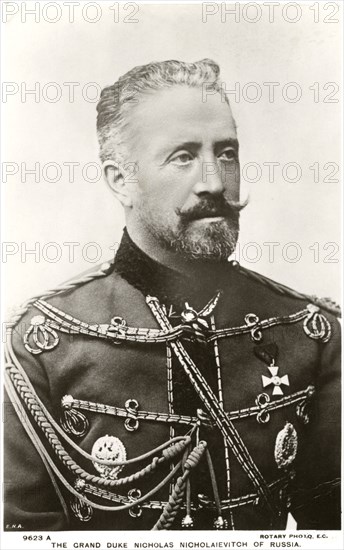 Grand Duke Nicholas Nicholaevitch (1856-1929), Grandson of Nicholas I of Russia and Commander-in-Chief of Russian Armies during 1st year of WWI, Portrait, circa 1915