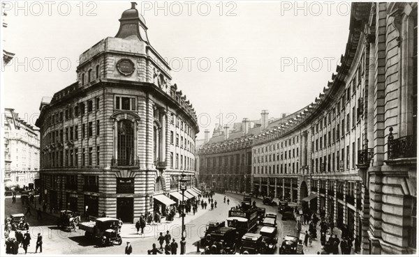 Regent Street, London, England, United Kingdom, Postcard circa 1930
