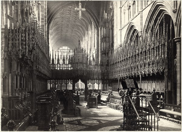 Rood Screen and Interior, Chester Cathedral, Chester, Cheshire, England, Albumen print, 1890