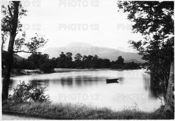 Rowboat on Loch Lomond, Scotland, United Kingdom, circa early 1900's
