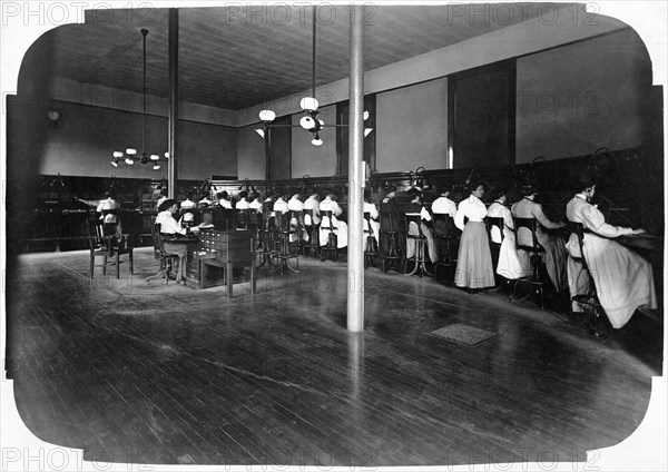 Women at Telephone Operator Stations, Milwaukee Wisconsin, USA, 1903