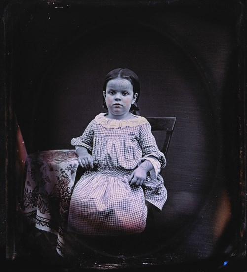 Young Girl Sitting in Chair, Portrait, Daguerreotype, circa 1850's