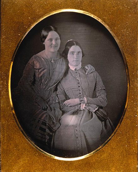 Two Adult Sisters, Portrait, Daguerreotype, circa 1850's