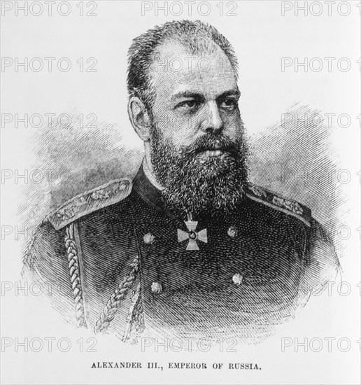 Alexander III (1845-1894), Emperor of Russia, 1881-1894), Portrait, Engraving, 1886