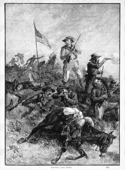 Custer's Last Stand, General George Armstrong Custer at the Battle of Little Big Horn, June 25, 1876