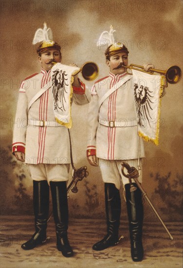 Two German Military Band Trumpeteers, circa 1912
