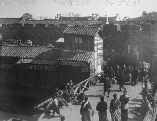Busy Street Scene, Shanghai, China, circa 1890