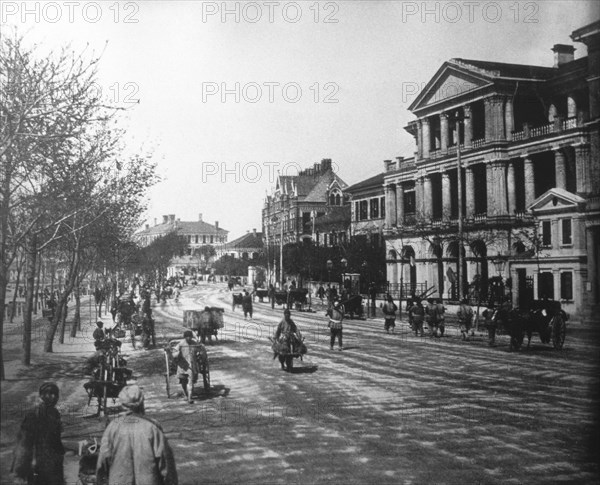 Street Scene, Shanghai, China, circa 1890