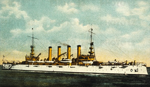 U.S. Naval Battleship, U.S.S. Virginia, circa 1910