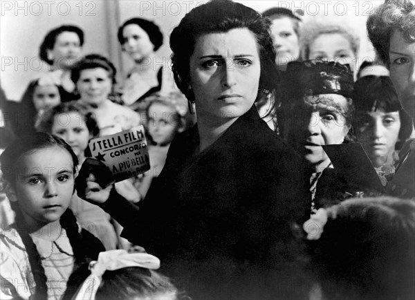 Tina Apicella, Anna Magnani, Amongst Group of Other Women and Children, on-set of the Film, "Bellissima", 1951