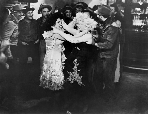 Minna Gombell, Marion Martin, on-set of the Film, "Boom Town", 1940