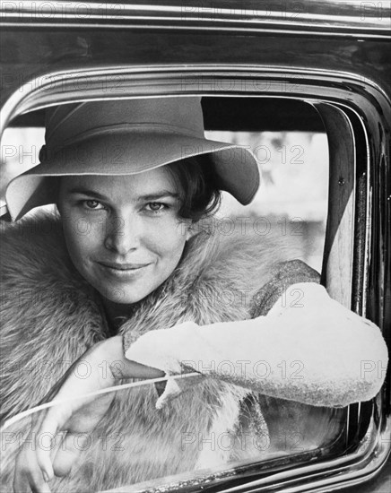 Michelle Philips, on-set of the Film, "Dillinger", 1973