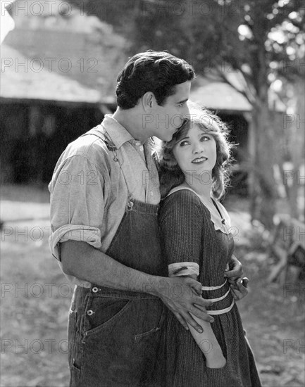 Edmund Burns, Mary Miles Minter, on-set of the Silent Film, "Eyes of the Heart", 1920