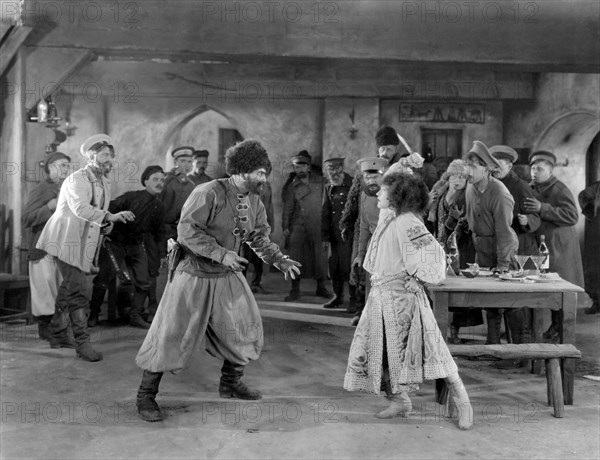 Mae Murray (right), on-set of the Silent Film, "Fashion Row", 1923