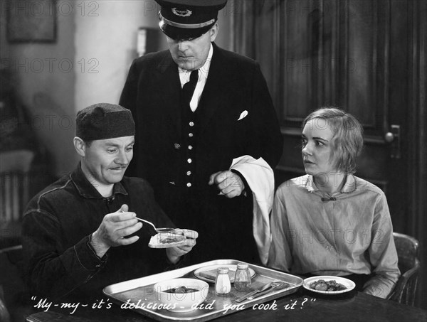 Charles Ruggles (left), on-set of the Film, "The Girl Habit", 1931