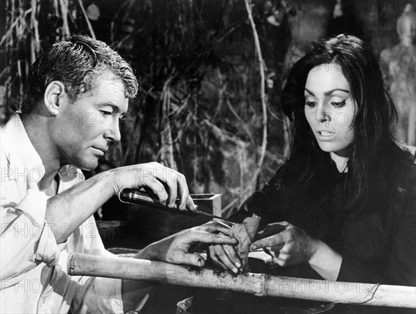 Peter O'Toole, Daliah Lavi, on-set of the Film, "Lord Jim", 1965