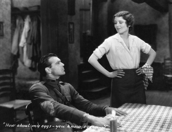 Gary Cooper, June Collyer, on-set of the Film, "A Man From Wyoming", 1930