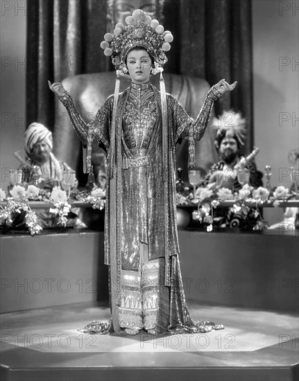 Myrna Loy, on-set of the Film, "The Mask of Fu Manchu", 1932