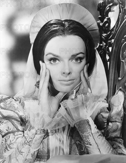 Barbara Steele, on-set of the Film "The Pit and the Pendulum", 1961