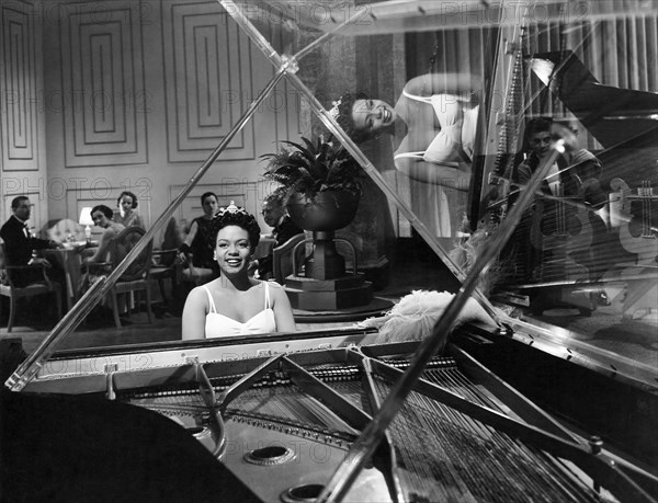 Hazel Scott, on-set of the Film "Rhapsody in Blue", 1945