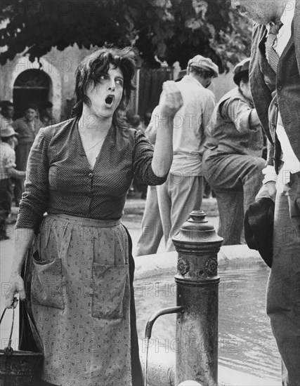 Anna Magnani, on-set of the Film "The Secret of Santa Vittoria", 1969