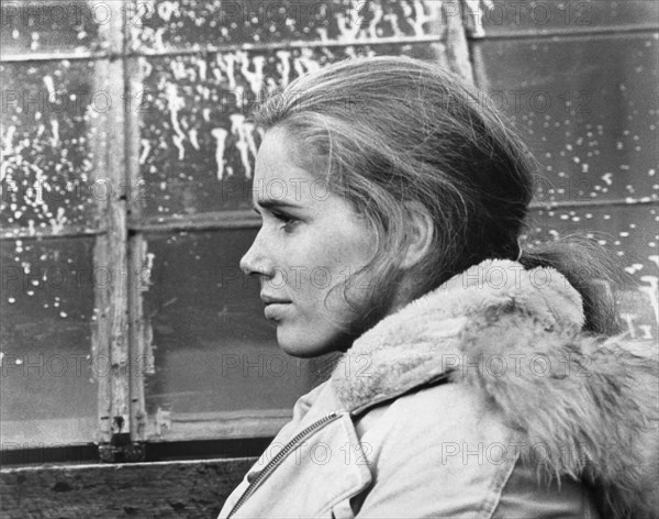 Liv Ullmann, on-set of the Film "Shame" (aka Skammen), 1968