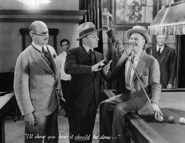 Richard 'Skeets' Gallagher, (center), Jack Oakie,  on-set of the Film "The Social Lion",  1930