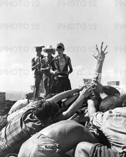 Group of Boys Attacking Man, on-set of the Film "Suddenly, Last Summer", 1959