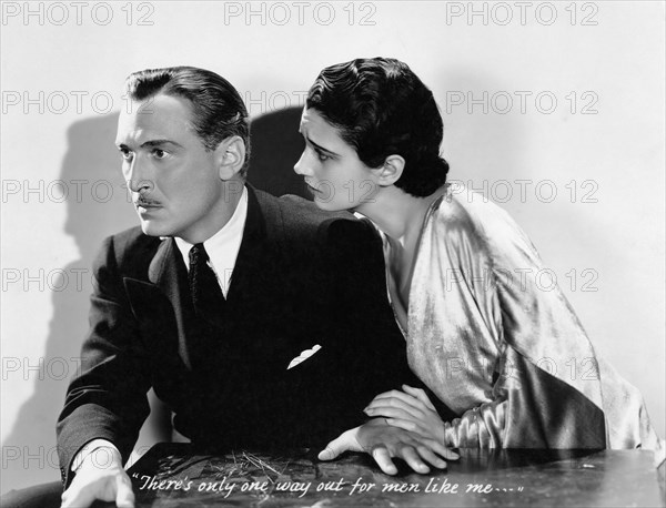 Paul Lucas, Kay Francis, on-set of the Film "The Vice Squad", 1931