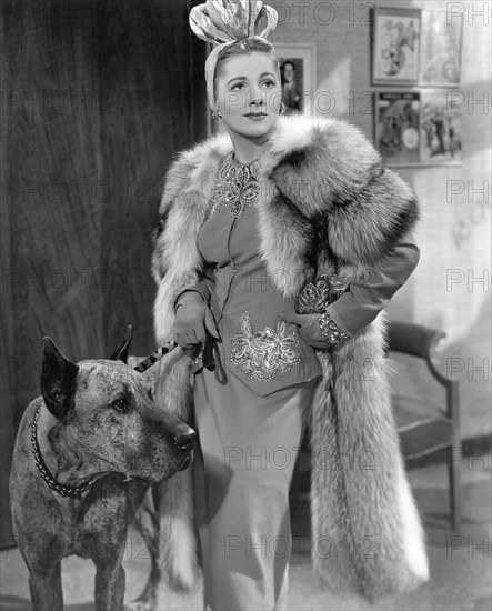 Joan Fontaine, on-set of the Film "The Affairs of Susan", 1945