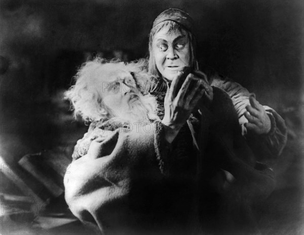 Gosta Ekman, Emil Jannings, on-set of the Silent Film "Faust", 1926