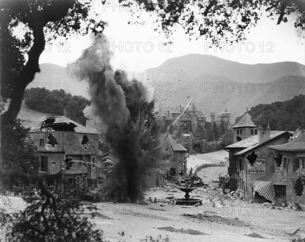 Battle Scene, on-set of the Silent Film "The Four Horsemen of the Apocalypse", 1921