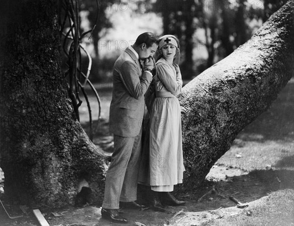 Rudolph Valentino, Alice Terry, on-set of the Silent Film "The Four Horsemen of the Apocalypse", 1921