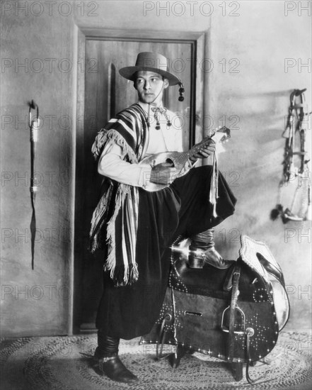 Rudolph Valentino, on-set of the Silent Film "The Four Horsemen of the Apocalypse", 1921