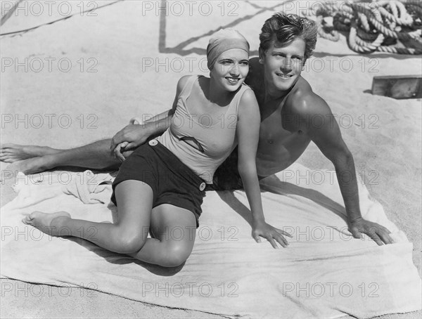Kay Francis, Joel McCrea, on-set of the Film "Girls About Town", 1931
