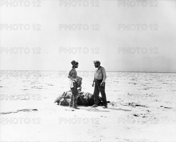 Jean Hersholt, Gibson Gowland, on-set of the Silent Film "Greed", 1924