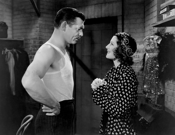 Clark Gable, Norma Shearer, on-set of the Film "Idiot's Delight", 1939